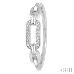 1/10 Ctw Round Cut Diamond Paperclip Hoop Earring in Sterling Silver