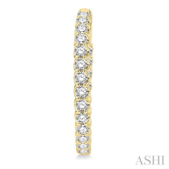 3.00 ctw Inside-Out Round Cut Diamond Hoop Earrings in 14K Yellow Gold