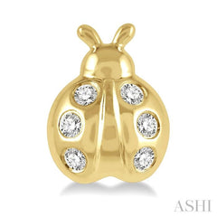 1/10 ctw Ladybird Round Cut Diamond Petite Earring in 10K Yellow Gold