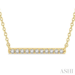 1/8 ctw Bar Round Cut Diamond Petite Necklace in 10K Yellow Gold