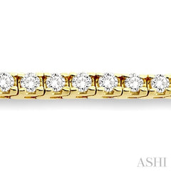 10 Ctw Square Shape Round Cut Diamond Tennis Bracelet in 14K Yellow Gold
