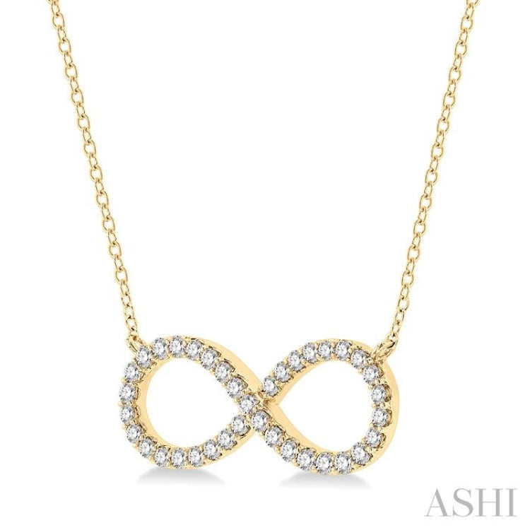 1/2 ctw Round Cut Diamond Infinity Necklace in 14K Yellow Gold