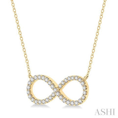 1/2 ctw Round Cut Diamond Infinity Necklace in 14K Yellow Gold