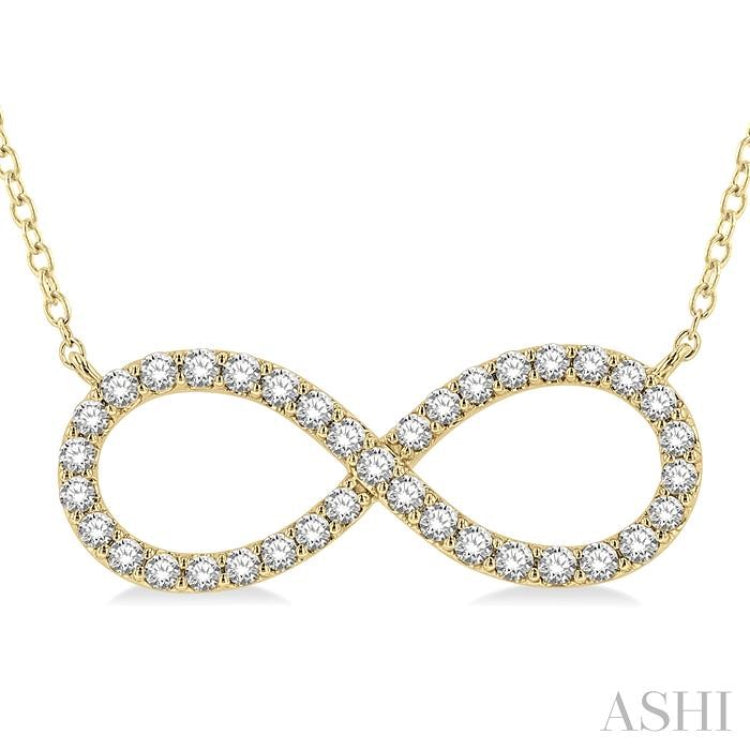 1/2 ctw Round Cut Diamond Infinity Necklace in 14K Yellow Gold