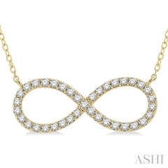 1/2 ctw Round Cut Diamond Infinity Necklace in 14K Yellow Gold