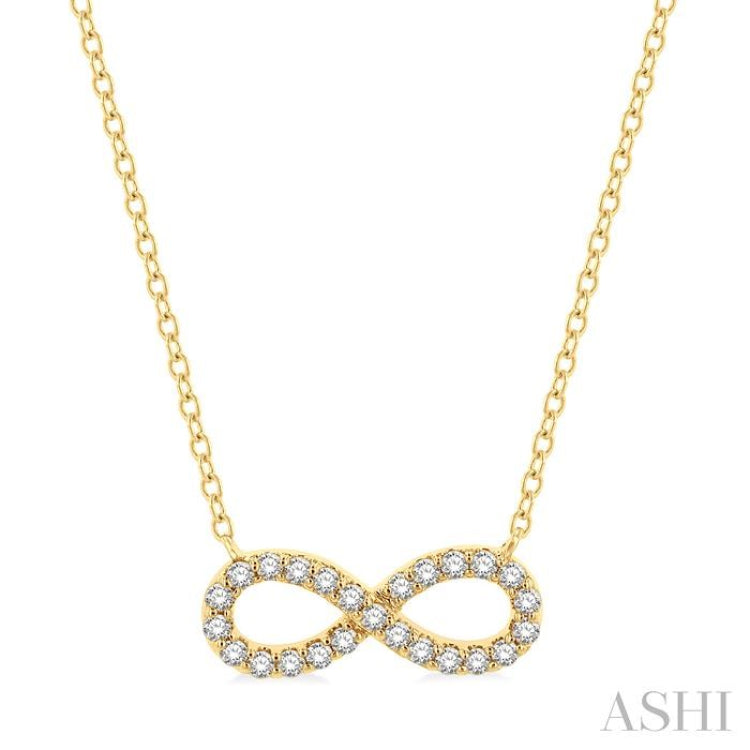 1/4 ctw Round Cut Diamond Infinity Necklace in 14K Yellow Gold