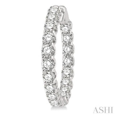 10.00 ctw Inside-Out Round Cut Diamond Hoop Earrings in 14K White Gold