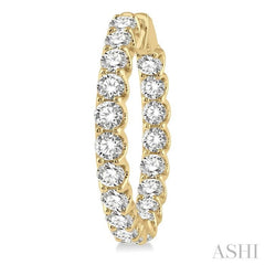 10.00 ctw Inside-Out Round Cut Diamond Hoop Earrings in 14K Yellow Gold