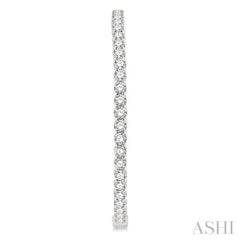 10 ctw Inside-Out Round Cut Diamond 2-Inch Hoop Earrings in 14K White Gold