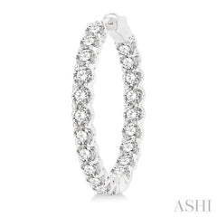 8.00 ctw Inside-Out Round Cut Diamond Hoop Earrings in 14K White Gold