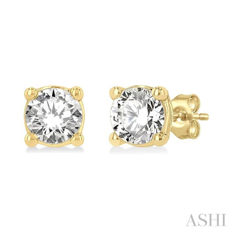 1/3 ctw Round Cut Diamond Stud Earring in 14K Yellow Gold