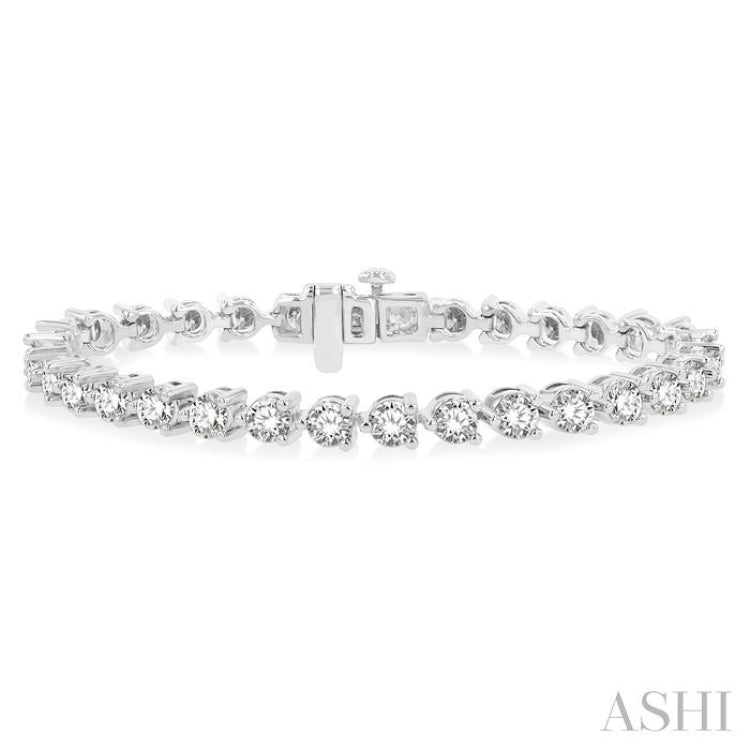 8 ctw 3 Prong Round Cut Diamond Tennis Bracelet WG 14K-G*