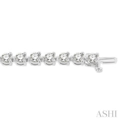 8 ctw 3 Prong Round Cut Diamond Tennis Bracelet WG 14K-G*