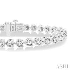 10 ctw 3 Prong Round Cut Diamond Tennis Bracelet WG 14K-G*