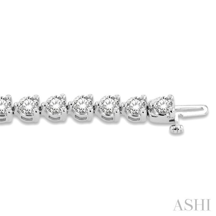 10 ctw 3 Prong Round Cut Diamond Tennis Bracelet WG 14K-G*