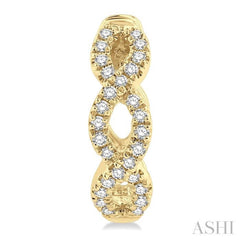 1/4 Ctw Petite Twisted Round Cut Diamond Fashion Huggies in 10K Yellow Gold