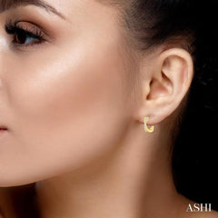 1/6 ctw Petite Criss-Cross Rope and Round Cut Diamond Fashion Huggies in 10K Yellow Gold