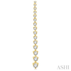 2 ctw Round Cut Diamond Riviera Drop Earring in 14K Yellow Gold