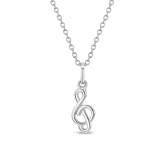 Treble Clef Polished Pendant For Girls