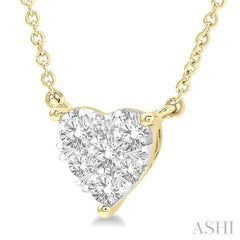 1/2 ctw Lovebright Diamond Heart Pendant With Chain in 14K Yellow and White Gold