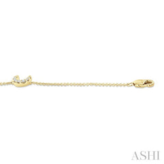1/20 Ctw Petite Crescent Moon Round Cut Diamond Fashion Bracelet in 10K Yellow Gold