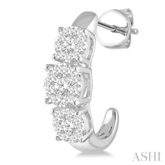 1 ctw Lovebright Round Cut Diamond Earrings in 14K White Gold