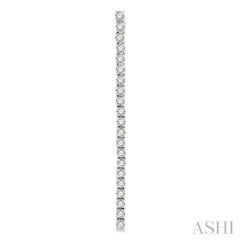 1 1/2 ctw Single Line Drop Round Cut Diamond Tennis Earring in 14K White Gold
