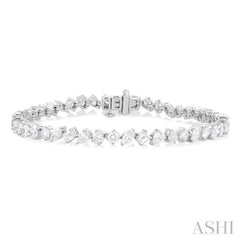 5 3/4 Ctw Mixed Shape Cut Diamond Fashion Bracelet in 14K White Gold