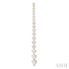 3 ctw Round Cut Diamond Riviera Drop Earring in 14K Yellow Gold