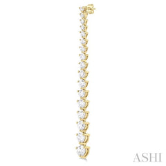 3 ctw Round Cut Diamond Riviera Drop Earring in 14K Yellow Gold