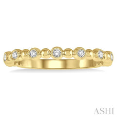 1/6 ctw Ball Link Round Cut Diamond Stack Band in 14K Yellow Gold