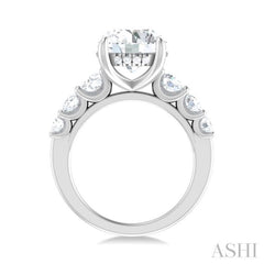 1 1/5 ctw Round Shape Round Cut Diamond Semi Mount Engagement Ring in 14K White Gold