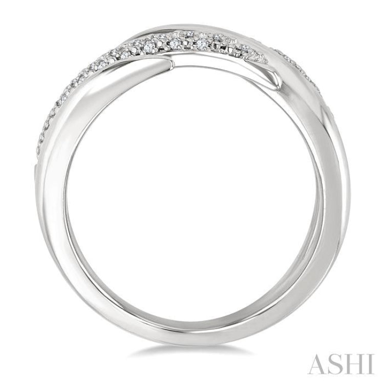 1/10 Ctw Open Center Claw Round Cut Diamond Bold Fashion Band in Sterling Silver