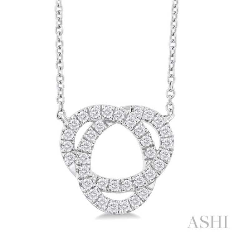 1/4 ctw Trinity Round Cut Diamond Fashion Pendant With Chain in 10K White Gold