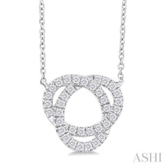 1/4 ctw Trinity Round Cut Diamond Fashion Pendant With Chain in 10K White Gold