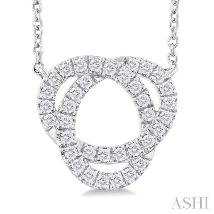 1/4 ctw Trinity Round Cut Diamond Fashion Pendant With Chain in 10K White Gold