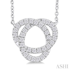 1/4 ctw Trinity Round Cut Diamond Fashion Pendant With Chain in 10K White Gold