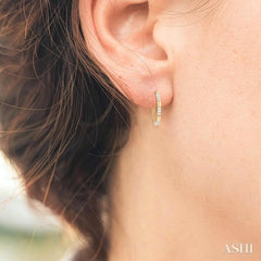 1/4 ctw  Sectioned Round Cut Diamond Fashion Hoop Earring in 14K Yellow Gold