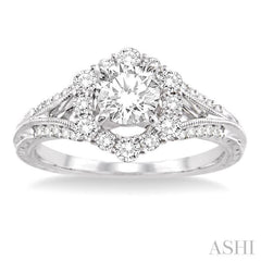 3/8 ctw Diamond Semi-Mount Engagement Ring in 14K White Gold