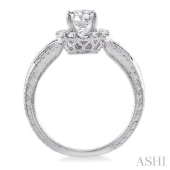 3/8 ctw Diamond Semi-Mount Engagement Ring in 14K White Gold