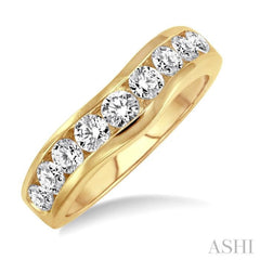 1 ctw Round Cut Diamond Matching Wedding Band in 14K Yellow Gold
