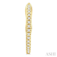 1/6 Ctw Inside & Outside Round Cut Diamond Hoop Earrings in 14K Yellow Gold