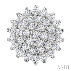 1/5 Ctw Petite Round Shape Round Cut Diamond Cluster Fashion Stud Earrings in 10K White Gold