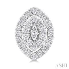 1/5 Ctw Double Halo Marquise Shape Petite Round Cut Diamond Fashion Stud Earrings in 10K White Gold
