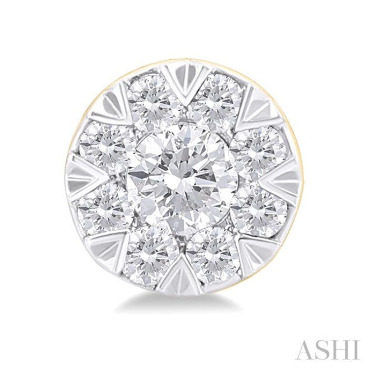 1/6 ctw Lovebright Petite Round Shape Round Cut Diamond Fashion Stud Earring in 10K Yellow Gold