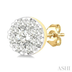 1/6 Ctw Lovebright Petite Round Shape Round Cut Diamond Fashion Stud Earrings in 10K Yellow Gold
