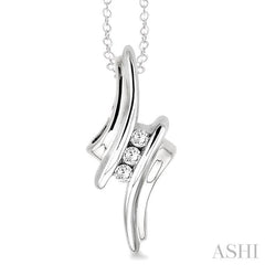 1/10 ctw Round Cut Diamond Pendant in Sterling Silver with Chain