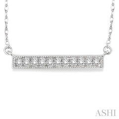 1/5 ctw Round Cut Diamond Stick Pendant in 10K White Gold with Chain