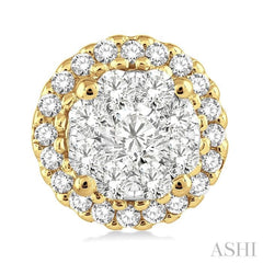 3/4 ctw Lovebright Round Cut Diamond Earrings in 14K Yellow and White Gold