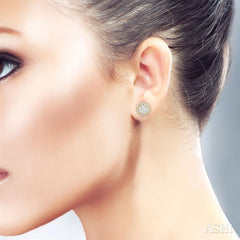 3/4 ctw Lovebright Round Cut Diamond Earrings in 14K Yellow and White Gold